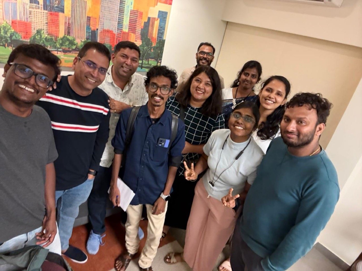 Founders smiling together after a roundtable session